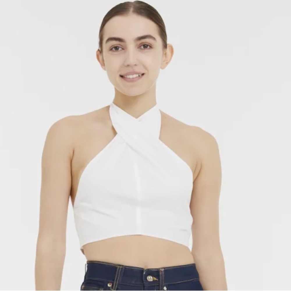 Staud Kai Halter Crop Top Size 8 White